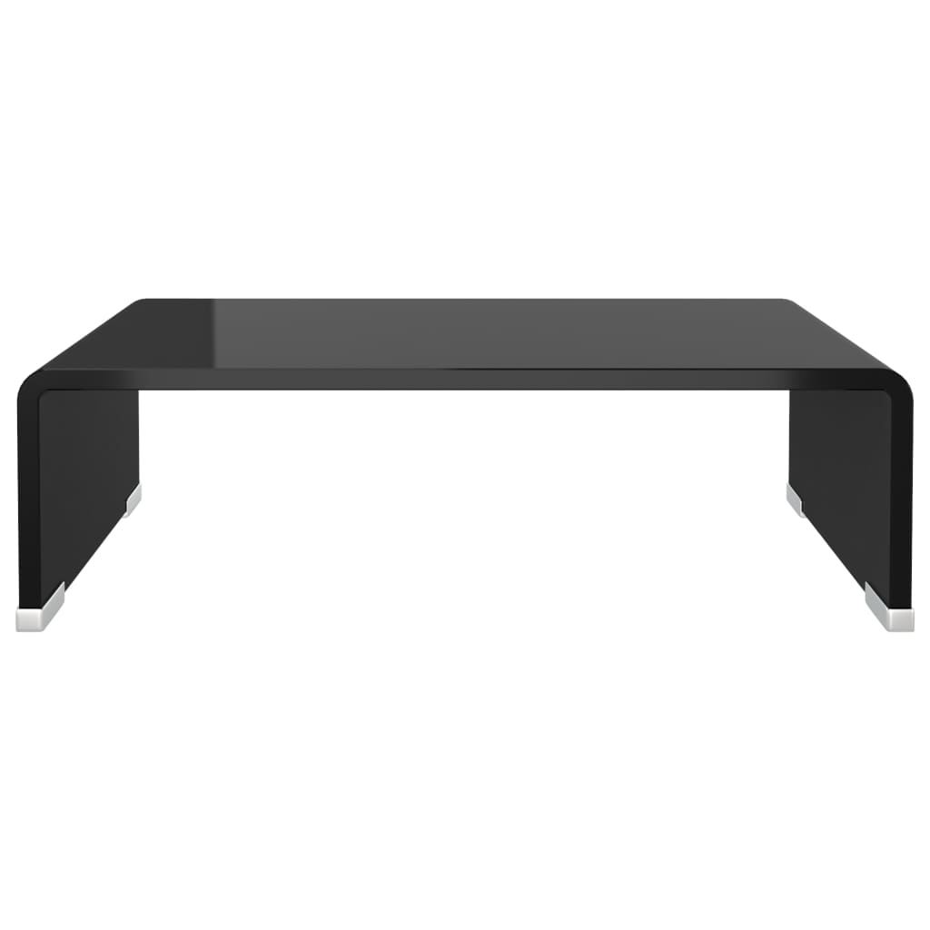 vidaXL TV Stand / Monitor Riser Glass Black 15.7"x9.8"x4.3"