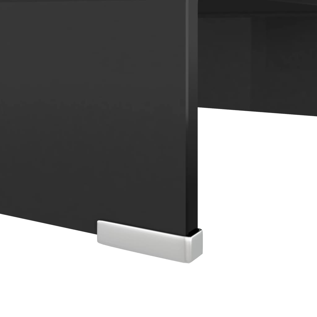 Fekete üveg TV/monitor állvány 40x25x11 cm 