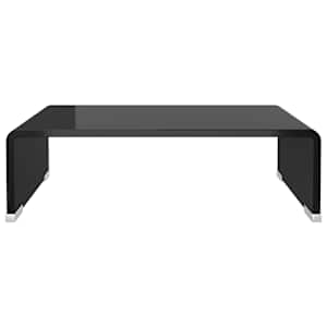 TV stolek / podstavec na monitor černé sklo 40x25x11 cm - obrázek 3