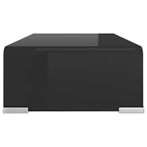 TV stolek / podstavec na monitor černé sklo 40x25x11 cm - obrázek 4