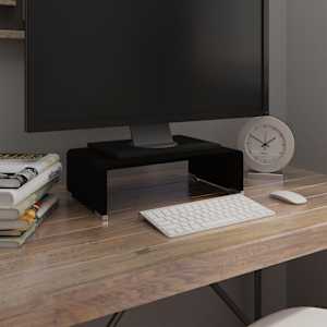 TV stolek / podstavec na monitor černé sklo 40x25x11 cm - obrázek 1