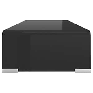 TV stolek / podstavec na monitor sklo černý 60x25x11 cm - obrázek 4