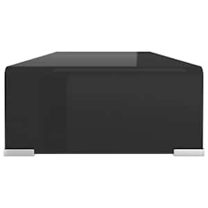 TV stolek / podstavec na monitor černé sklo 70x30x13 cm - obrázek 4