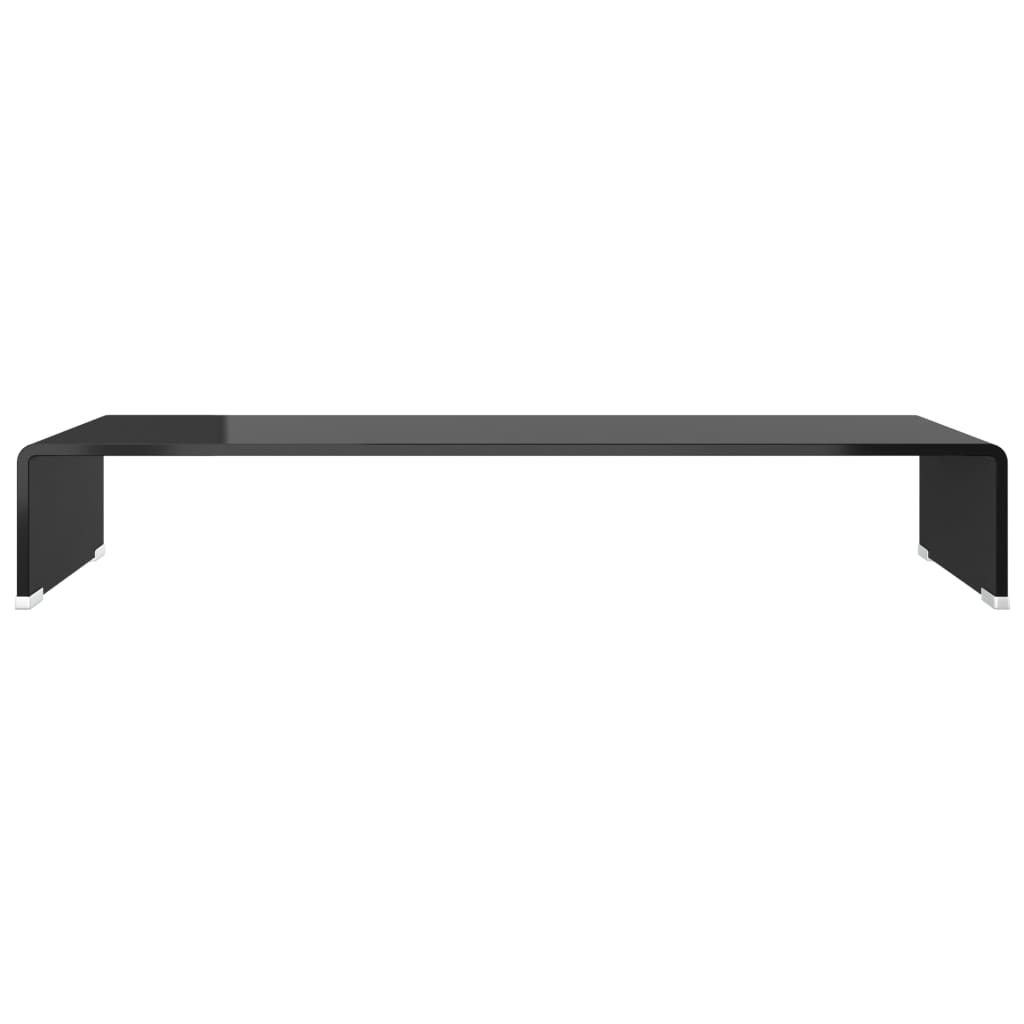 

vidaXL Tv-meubel/monitorverhoger zwart 80x30x13 cm glas