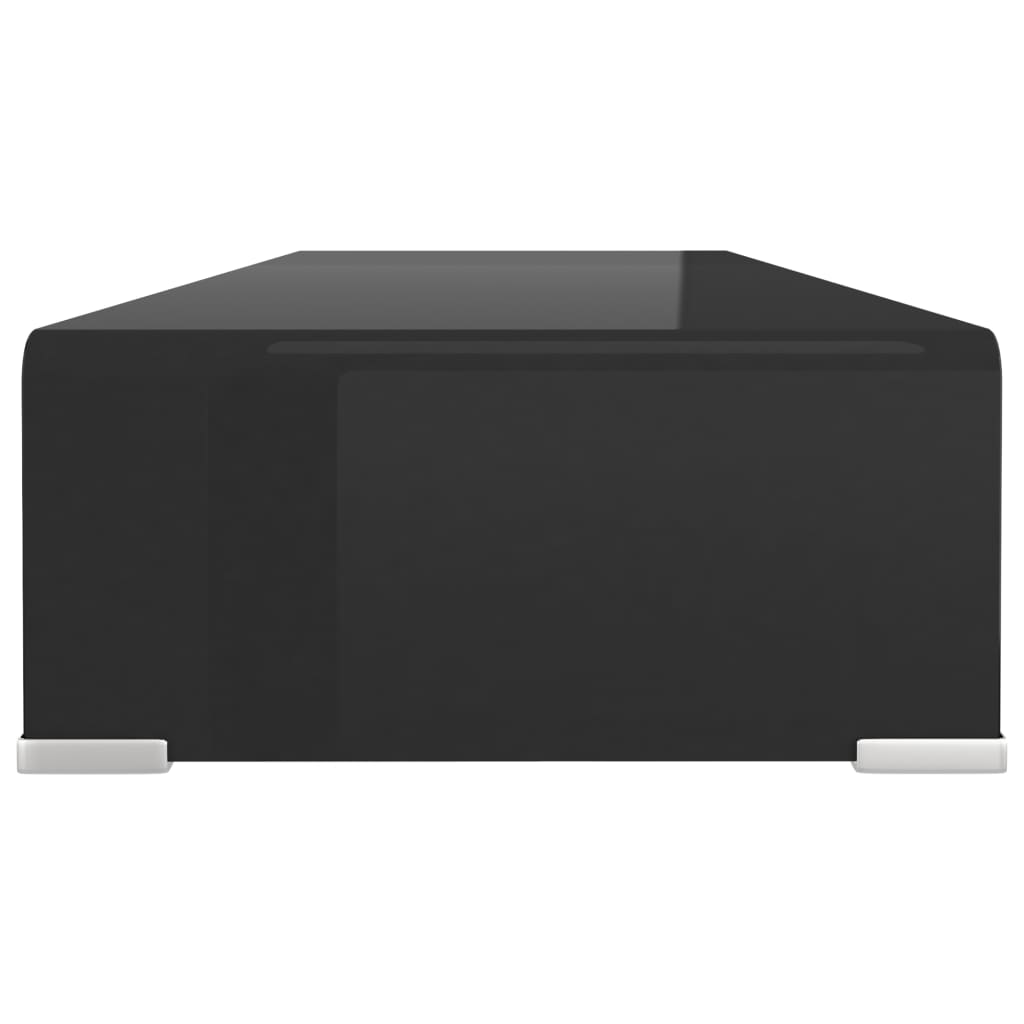 Meuble TV/ Support pour moniteur 80 x 30 x 13 cm Verre Noir | meublestv.fr 5