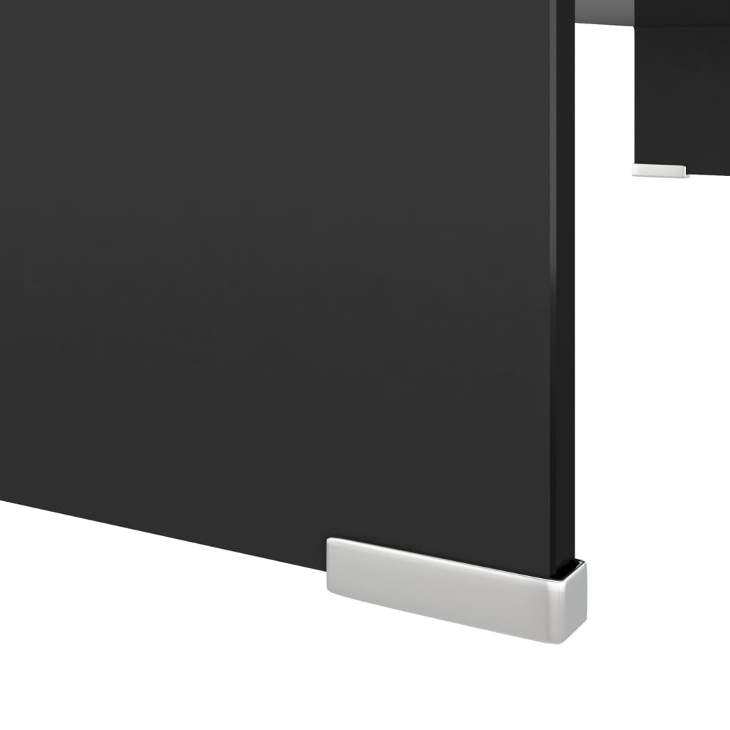 Fekete üveg TV/monitor állvány üveg 90x30x13 cm 