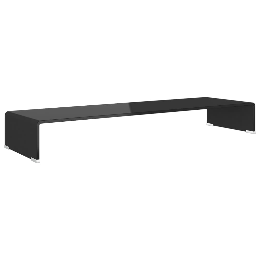 

vidaXL TV Stand / Monitor Riser Glass Black 39.4"x11.8"x5.1"