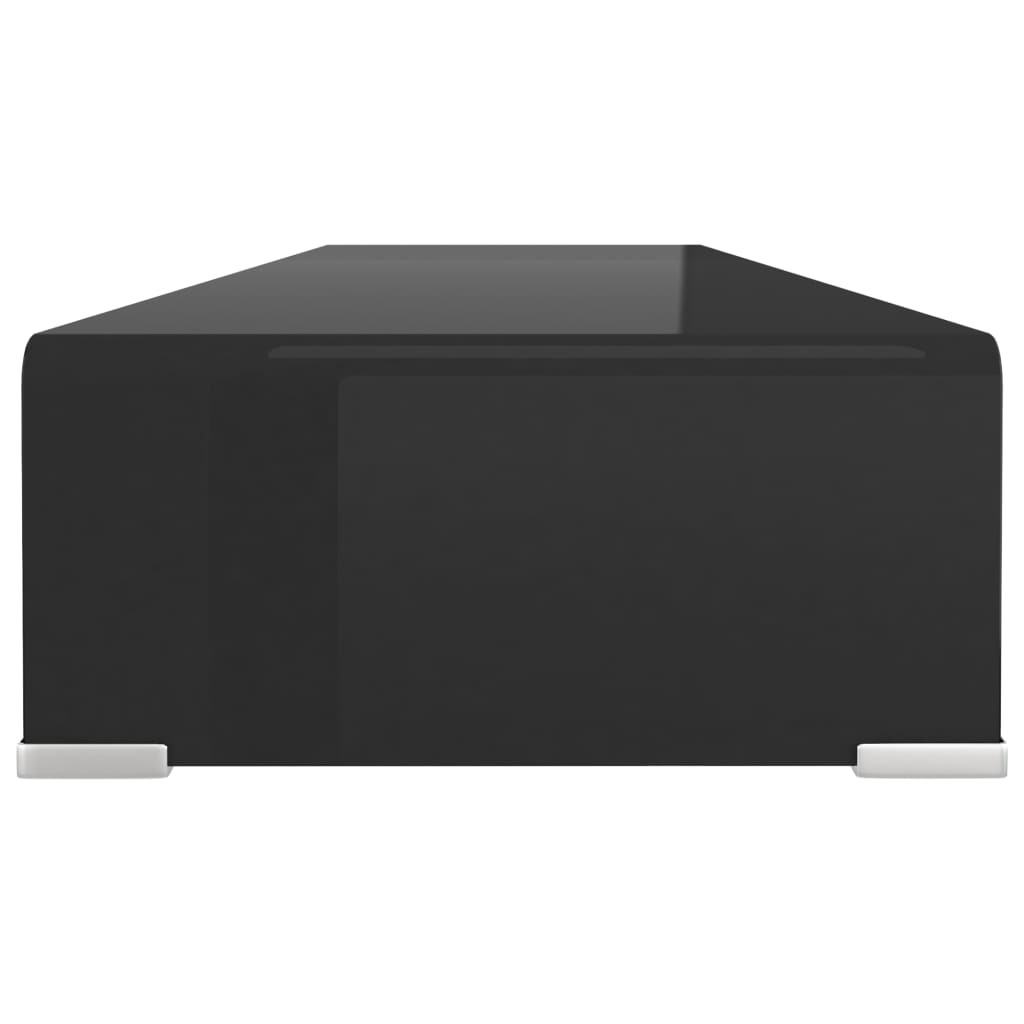 Meuble TV/ Support pour moniteur 100 x 30 x 13 cm Verre Noir | meublestv.fr 5