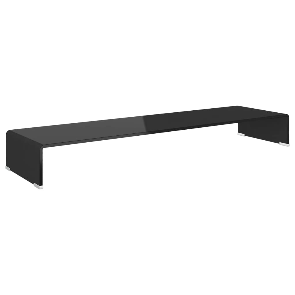 

vidaXL TV Stand / Monitor Riser Glass Black 43.3"x11.8"x5.1"