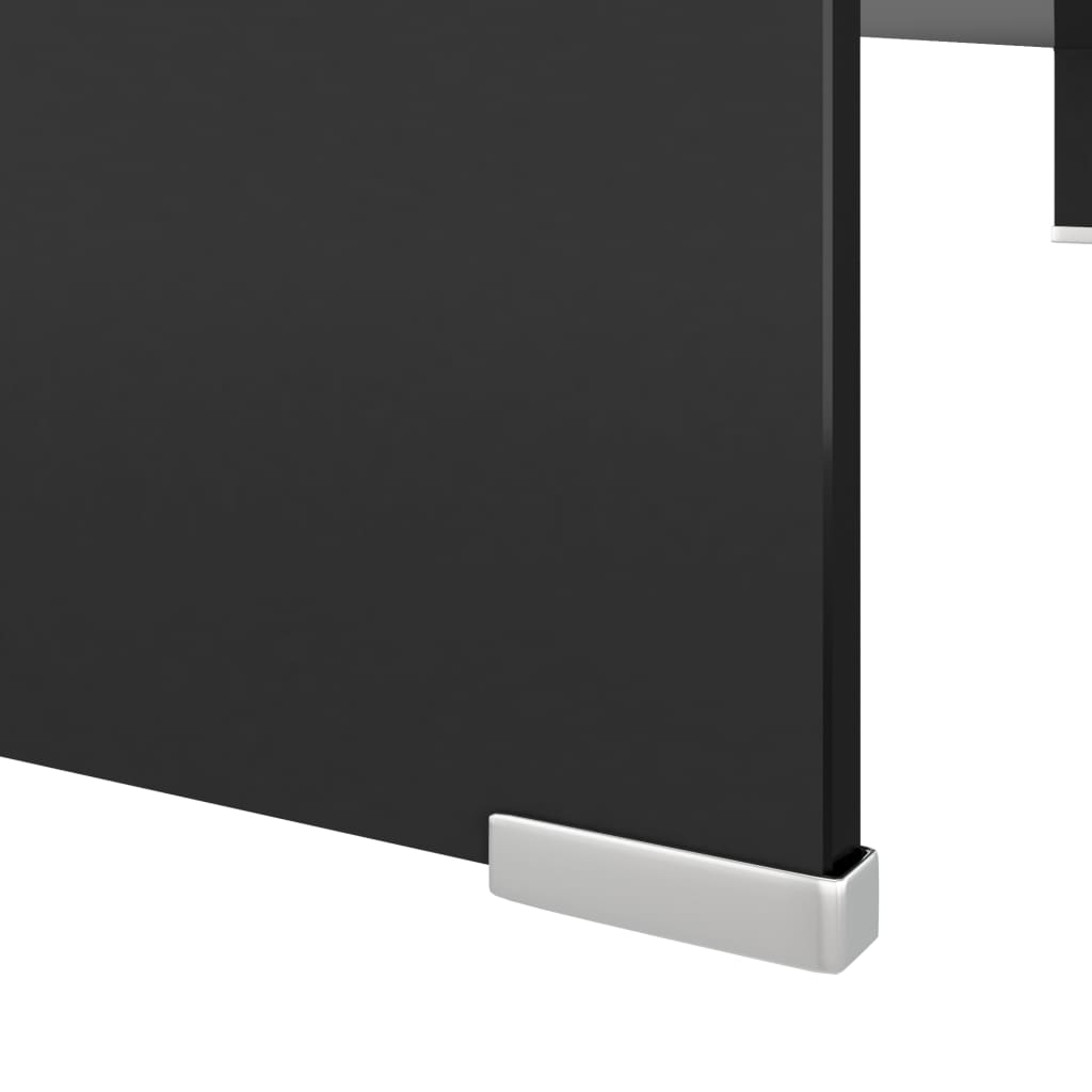 Fekete üveg TV/monitor állvány 110x30x13 cm 