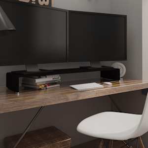 TV stolek / podstavec na monitor sklo černý 110x30x13 cm - obrázek 1
