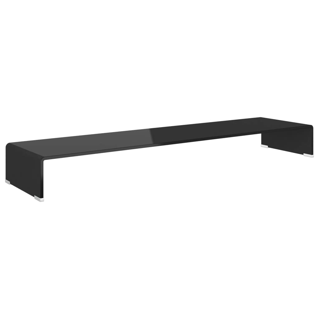 TV-meubel/monitorverhoger zwart 120x30x13 cm glas