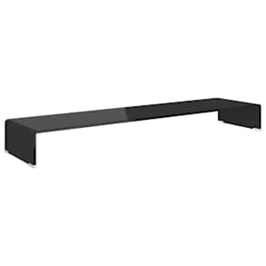 TV stolek / podstavec na monitor sklo černý 120x30x13 cm - obrázek 2