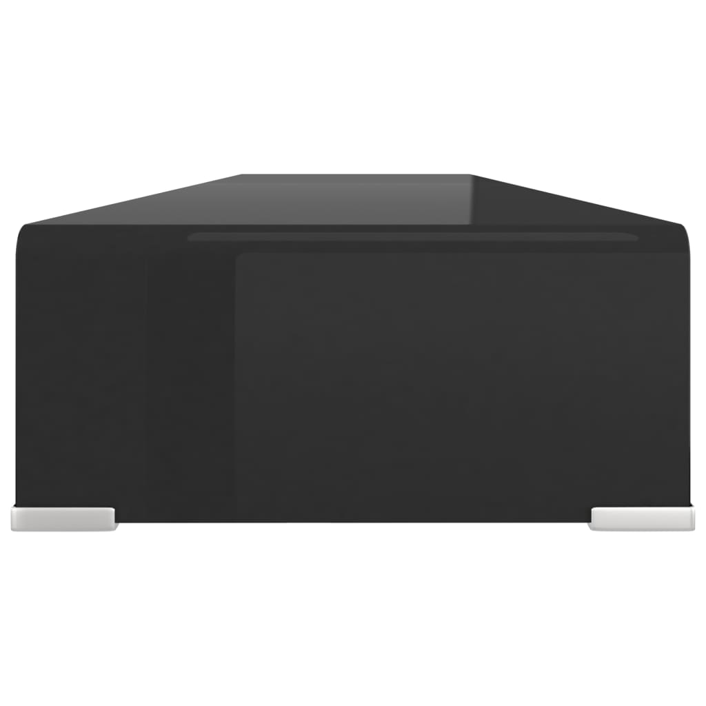 TV-meubel/monitorverhoger zwart 120x30x13 cm glas