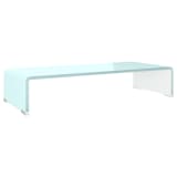 vidaXL TV-taso/Näyttöteline Valkoinen Lasi 60x25x11 cm