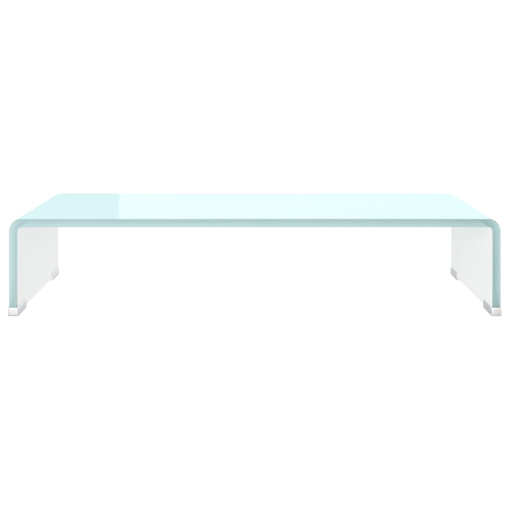 

vidaXL TV-meubel/monitorverhoger wit 60x25x11 cm glas