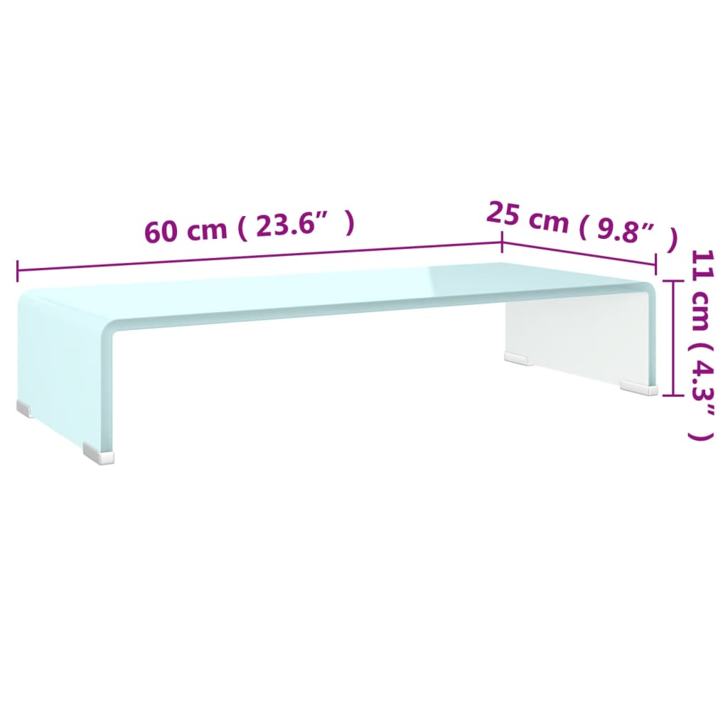 Stojalo za TV / ekran stekleno zeleno 60x25x11 cm