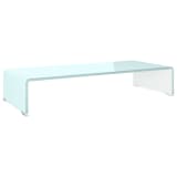 vidaXL TV-taso/Näyttöteline Valkoinen lasi 70x30x13 cm
