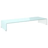 vidaXL TV-benk glass hvit 90x30x13 cm