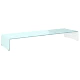 vidaXL TV-benk glass hvit 100x30x13 cm