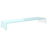 vidaXL TV-taso/Näyttöteline Valkoinen Lasi 110x30x13 cm
