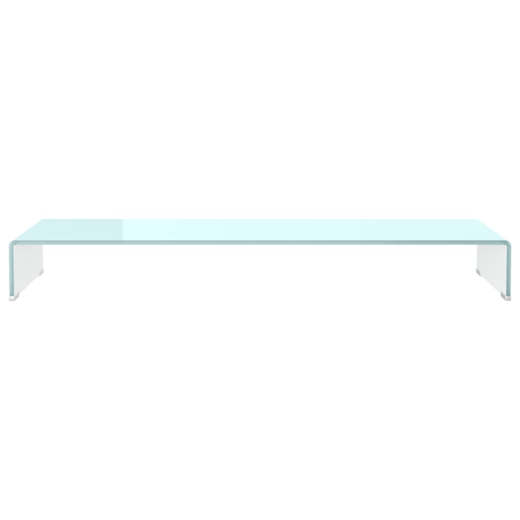 

vidaXL TV-meubel/monitorverhoger wit 110x30x13 cm glas