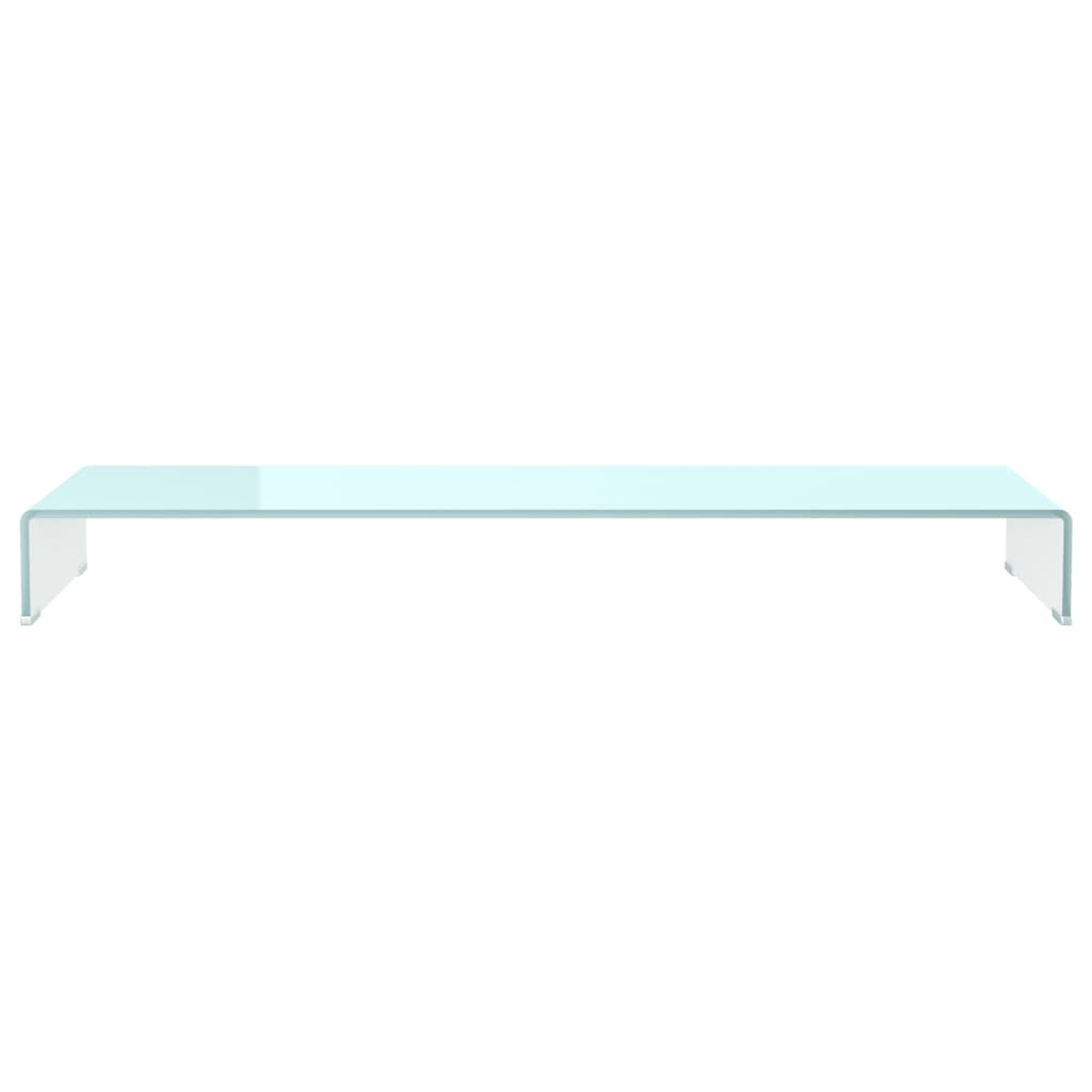 

vidaXL TV-meubel/monitorverhoger wit 120x30x13cm glas