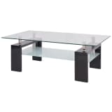vidaXL Hochglanz Couchtisch mit Zwischenboden 110×60×40 cm Schwarz