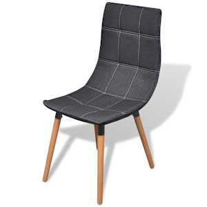 vidaXL Valgomojo kėdės, 2 vnt., tamsiai pilkos, audinys