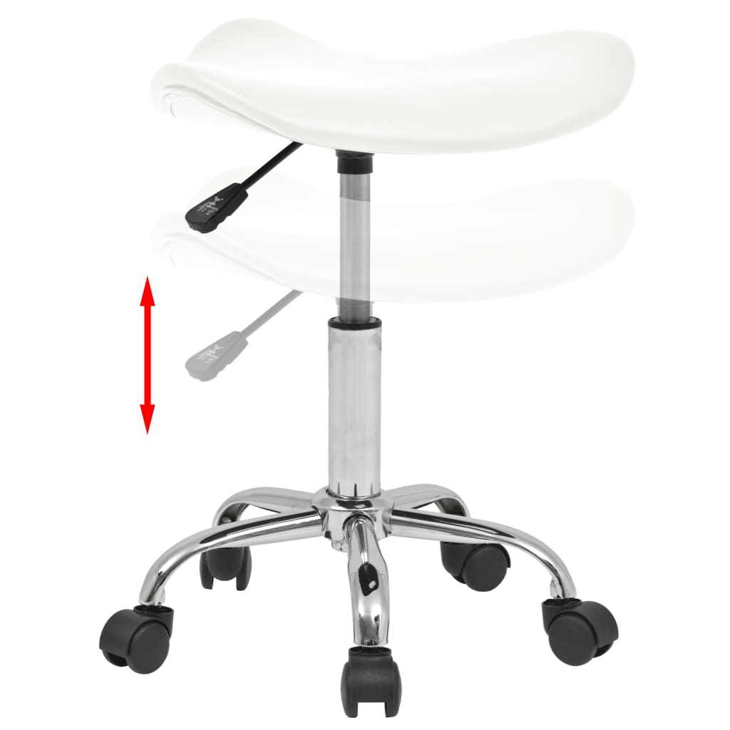 vidaXL Vrtljiv salonski stolček umetno usnje bele barve