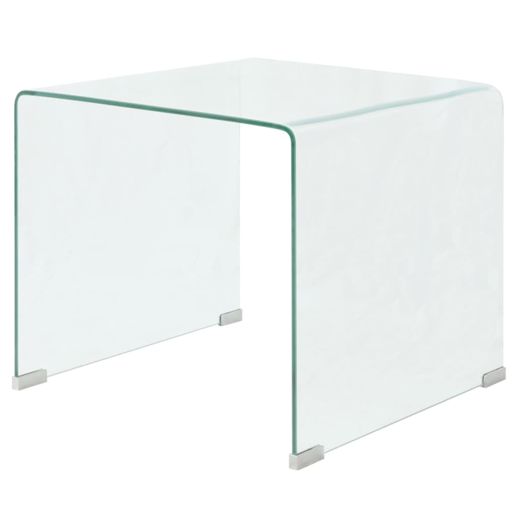 Image of vidaXL Coffee Table Tempered Glass 49.5x50x45 cm Clear