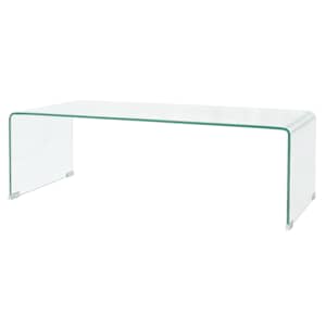 vidaXL karastatud klaasist kohvilaud 98x45x30 cm l&auml;bipaistev