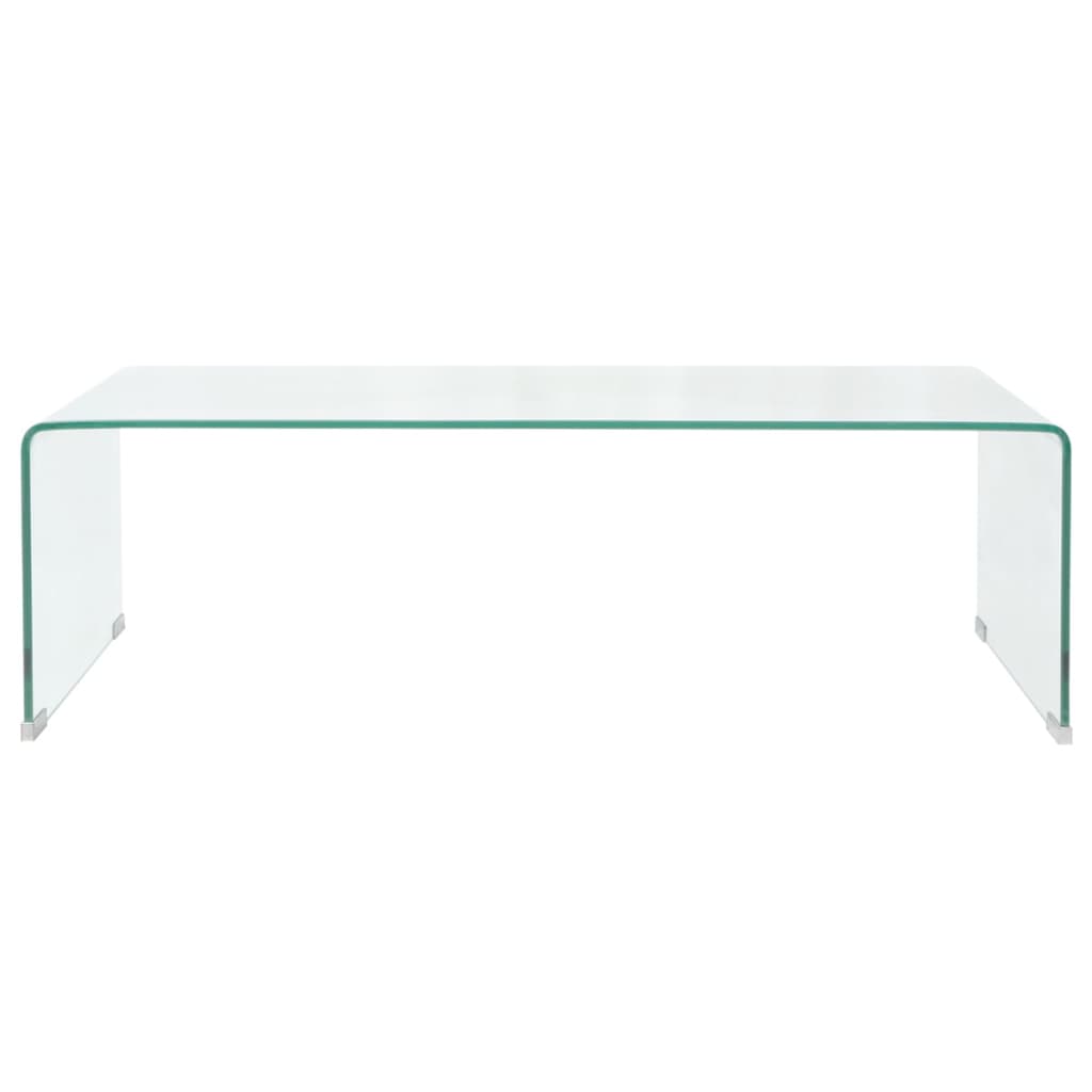 

vidaXL Salontafel 98x45x30 cm gehard glas transparant