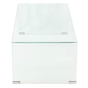 Konferenční stolek tvrzené sklo 98x45x30 cm čiré - obrázek 3