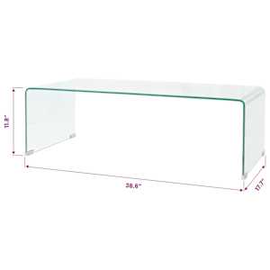 Konferenční stolek tvrzené sklo 98x45x30 cm čiré - obrázek 7