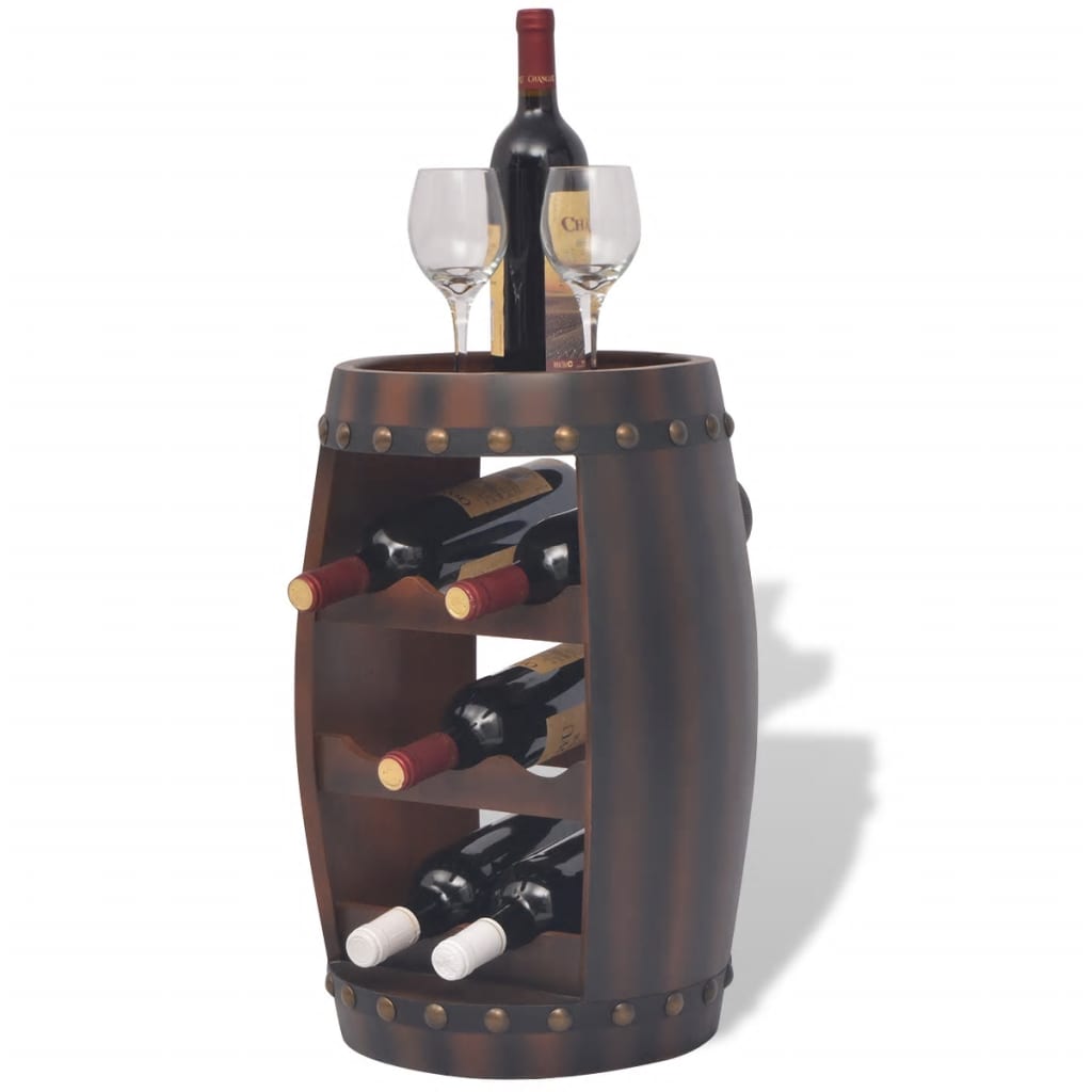 vidaXL Raft sticle de vin, în formă de butoi, 8 sticle, maro vidaxl.ro