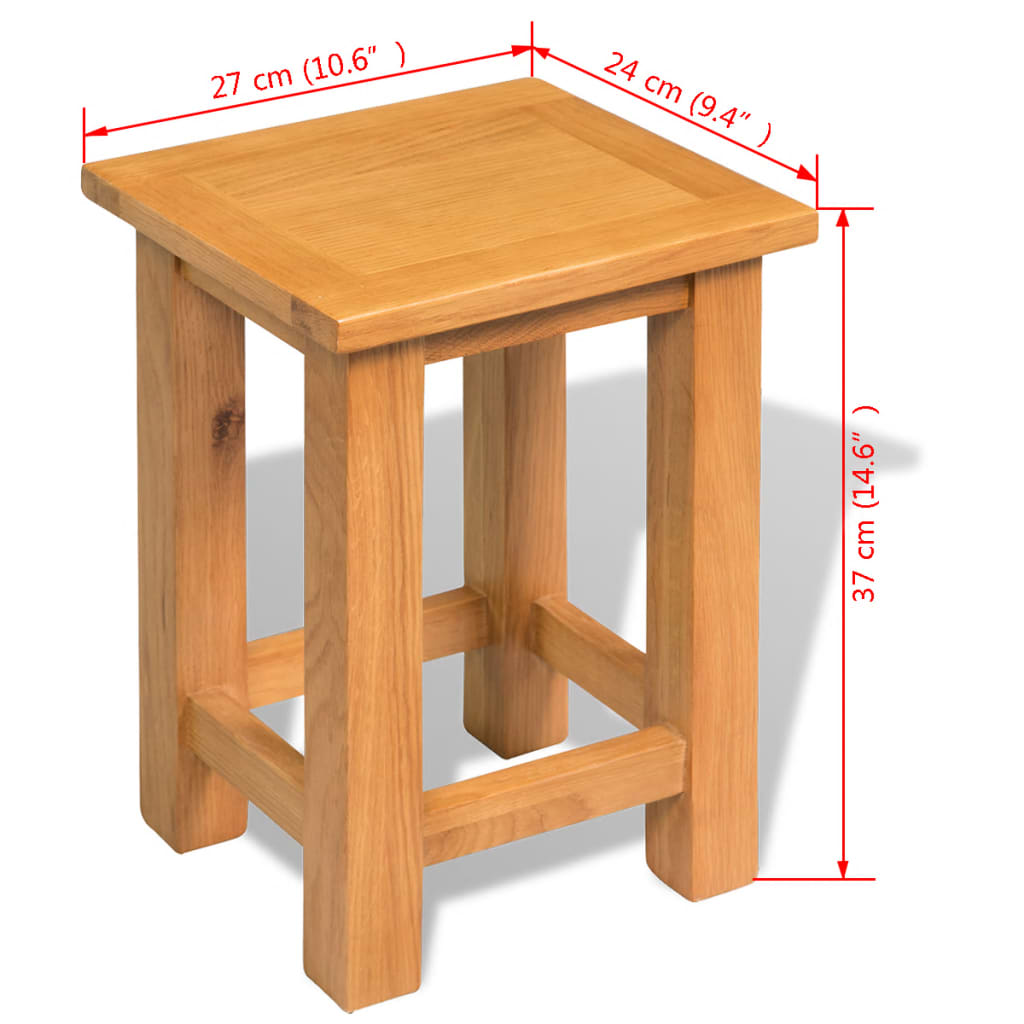 Tömör tölgyfa asztalka 27 x 24 x 37 cm 