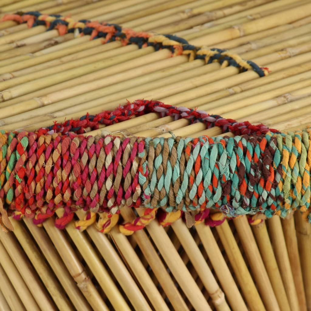  Bambusový konferenčný stolík s chindi detailmi, viacfarebný