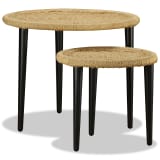 vidaXL Beistelltisch-Set 2 Stk. Natur Jute