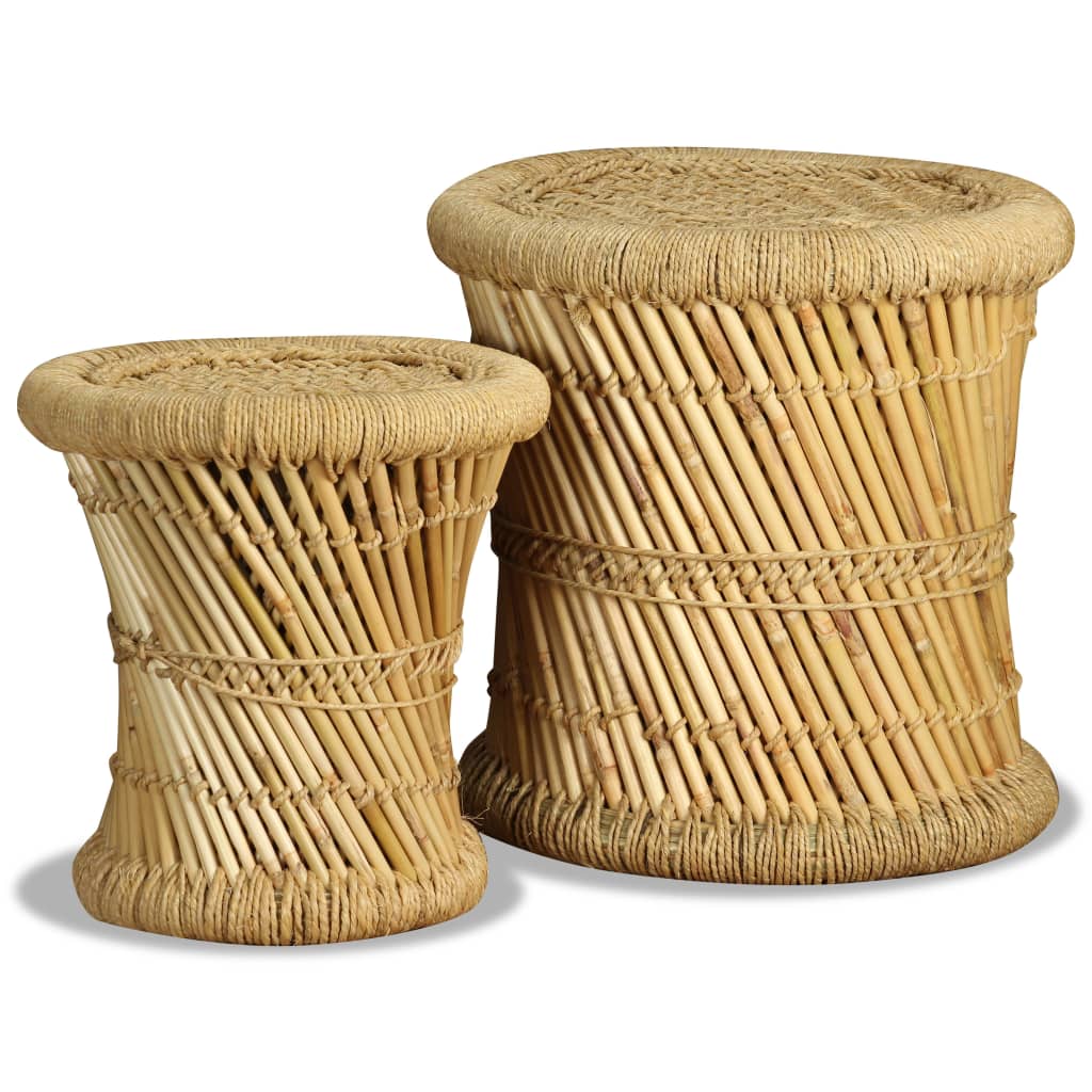 Stoličky 2 ks bambus a juta