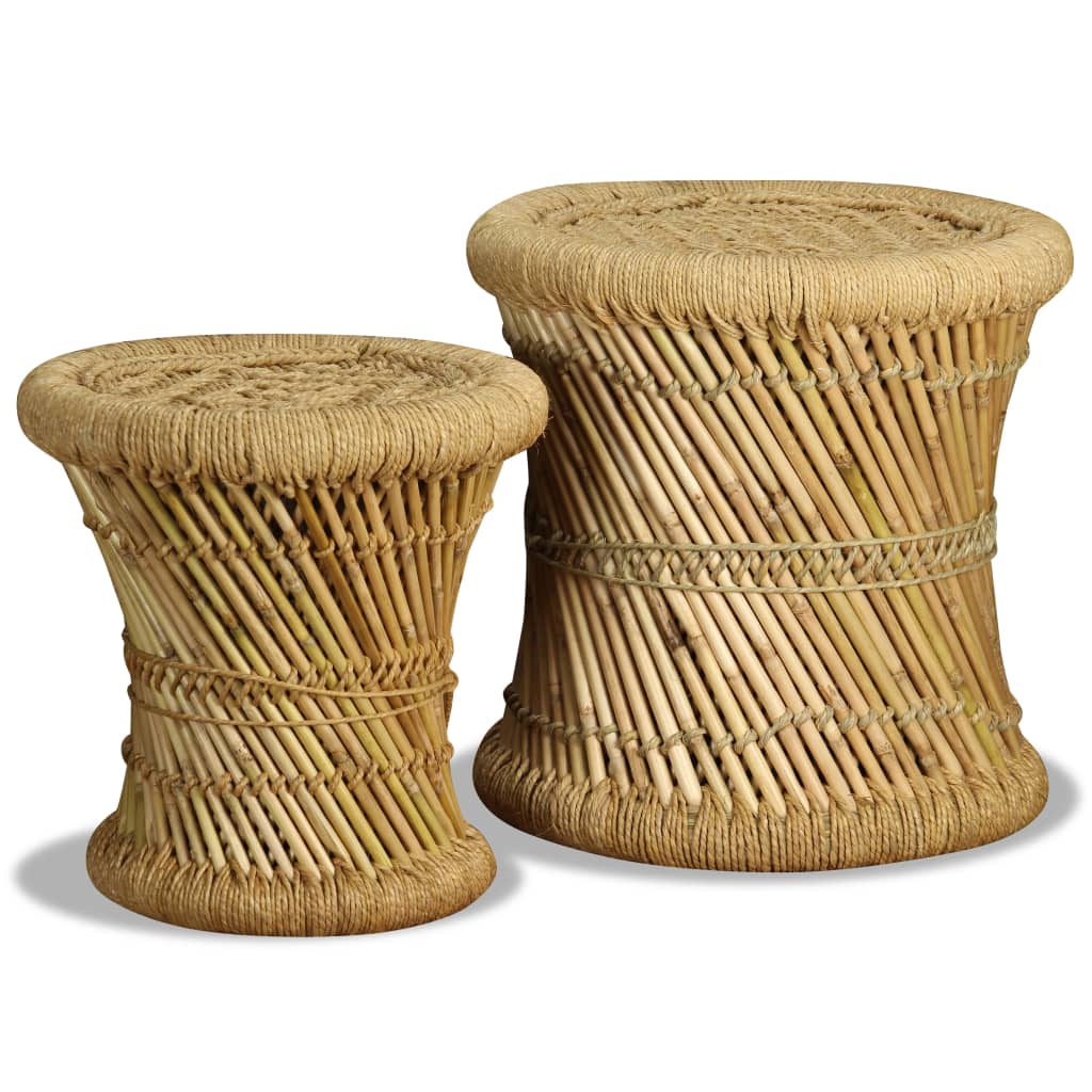 Stools 2 Pcs Bamboo And Jute VidaXL 14 width=274