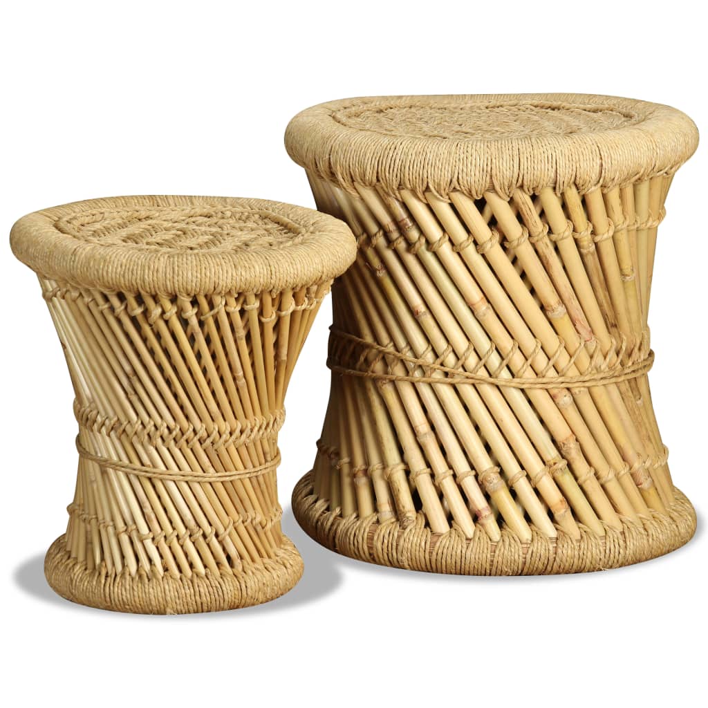 Stools 2 Pcs Bamboo And Jute VidaXL 16 width=274