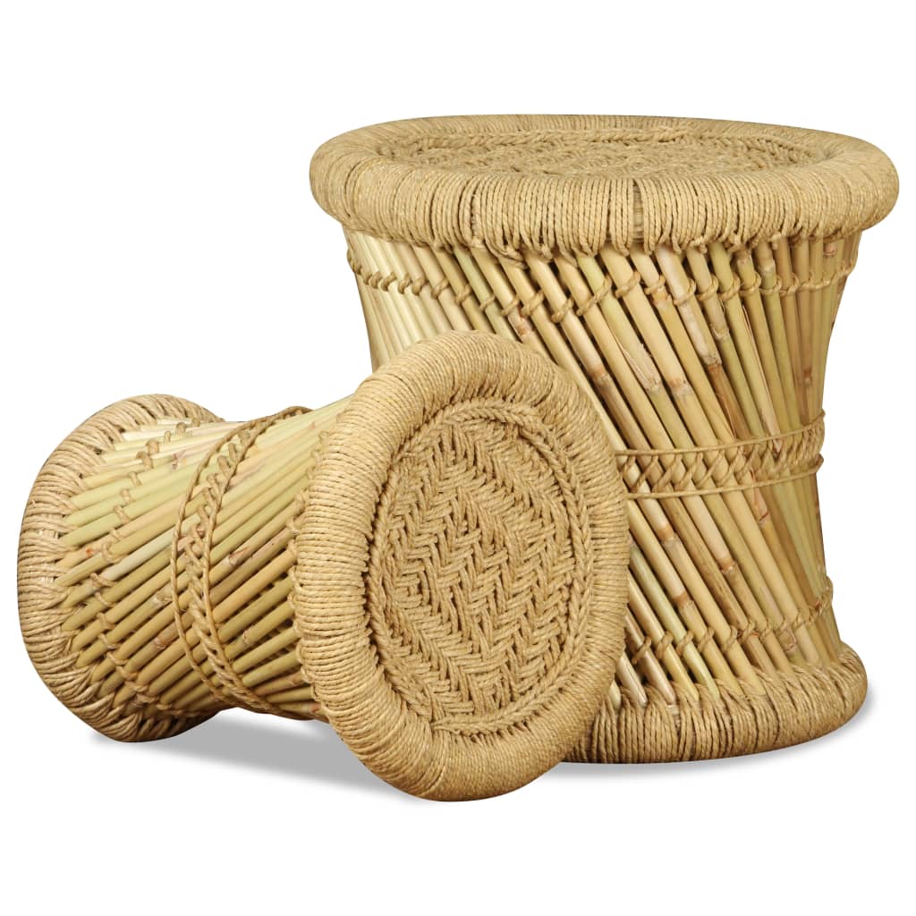 Stools 2 Pcs Bamboo And Jute VidaXL 18 width=274