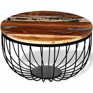 Klubska mizica iz trdnega predelanega lesa