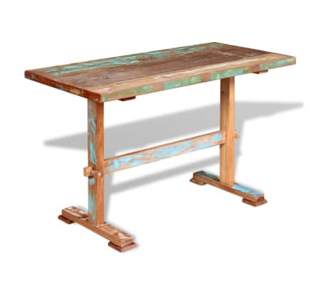 vidaXL Dining Table Varied shades of brown with turquoise accents