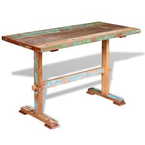 vidaXL Dining Table Varied shades of brown with turquoise accents
