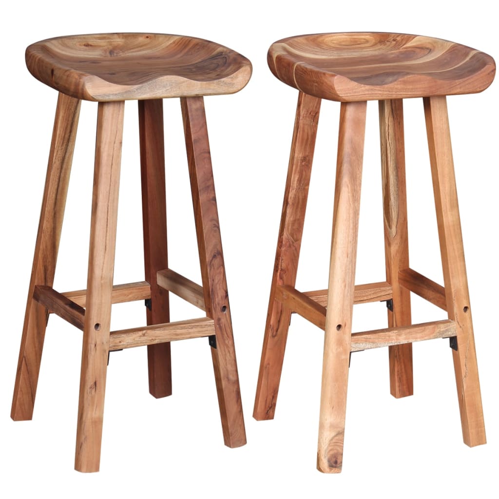 vidaXL Tabourets de bar lot de 2 bois d'acacia solide