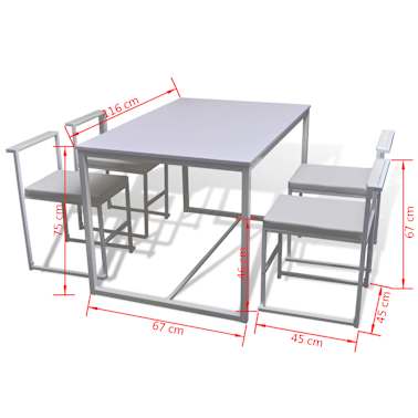 vidaXL Conjunto mesa e cadeiras de jantar 5 pcs branco[6/6]