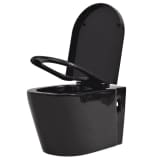 vidaXL Seinäkiinnitettävä WC Keraaminen Musta