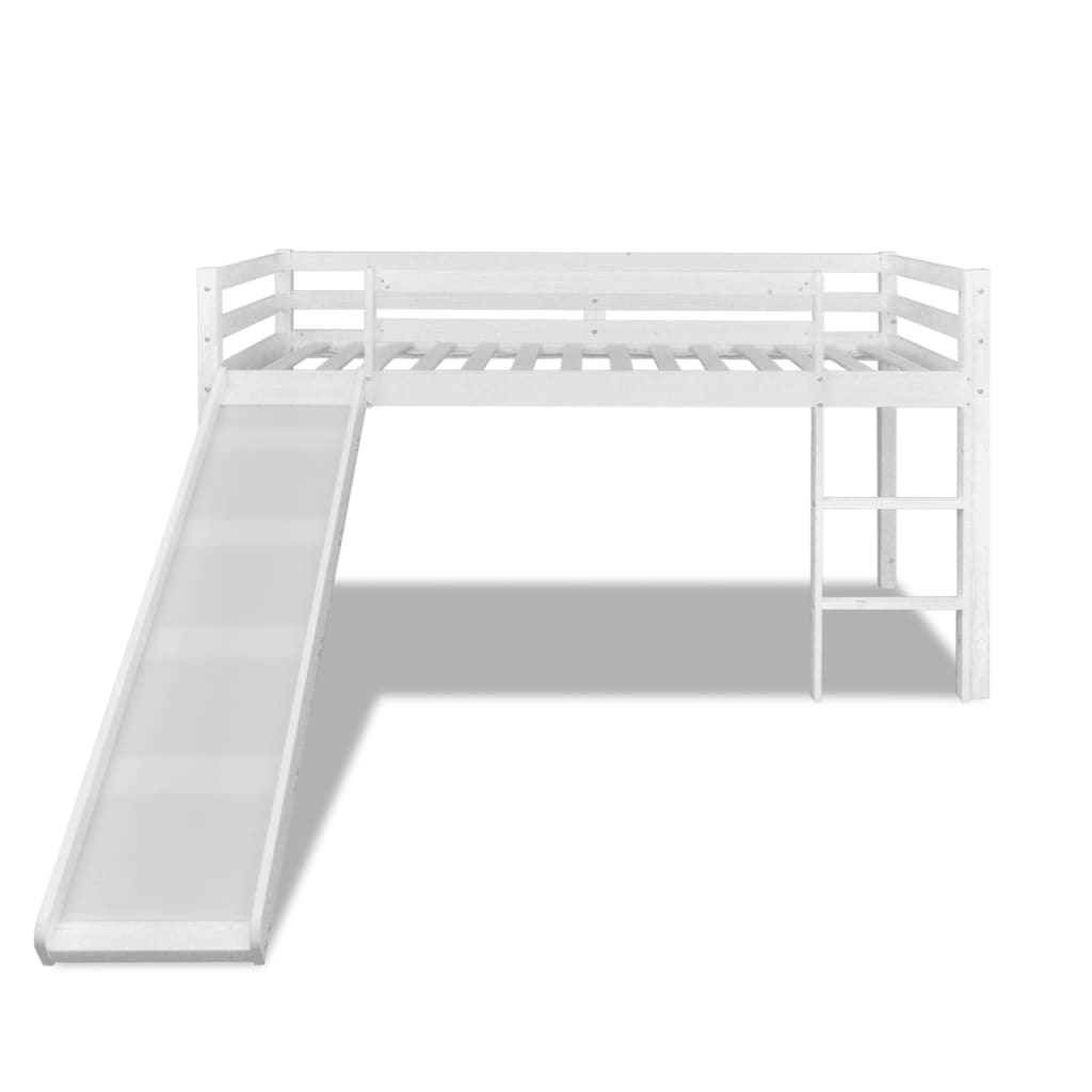 vidaXL Lit mezzanine d'enfants avec toboggan et échelle Bois Blanc